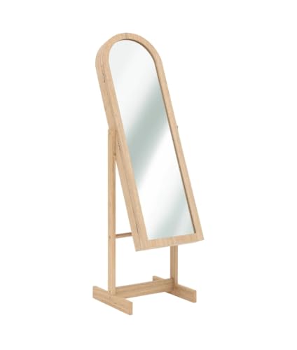 PEGANE Armoire à Bijoux avec Miroir Nora Coloris Effet Bois Naturel - Longueur 42 x Profondeur 37,5 x Hauteur 145 cm