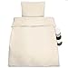 Beautissu Pościel Julie 2-częściowa zestaw poszwa na kołdrę 135 x 200 cm + poszewka na poduszkę 80 x 80 cm bawełna Ecru Oeko-Tex