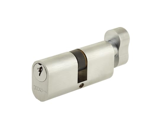 Kooples Hardware Oval Profile Cylinder & Turn – Key and Thumbturn Lock Barrel for Mortice Locks – Suitable for Timber Doors in Homes & Offices (Satin Chrome, 80mm)
