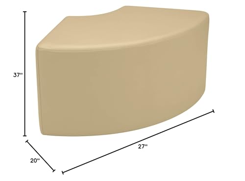 Image of Sprogs 18 inch H Structured Quarter Round Stool -Flexible Modular Collaborative Soft Seating for Office, Home, Lounge and School Classrooms with Durable Frame & Set of 2 inch Legs Add-on - Sand
