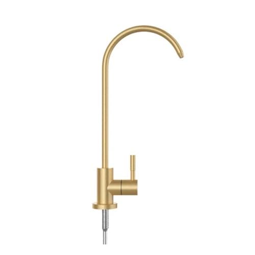 Grifo de filtro de agua para fregadero de cocina con cuello de cisne giratorio monomando cromado
