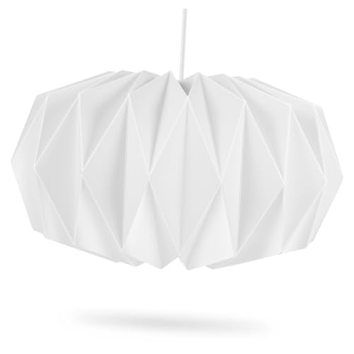 Pantalla de lámpara origami con diseño protector para una iluminación suave en el dormitorio