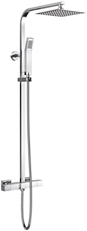 VeeBath Beta Round Shower Kit Includes Bar Riser Rail/Shower Hose and Soap Dish