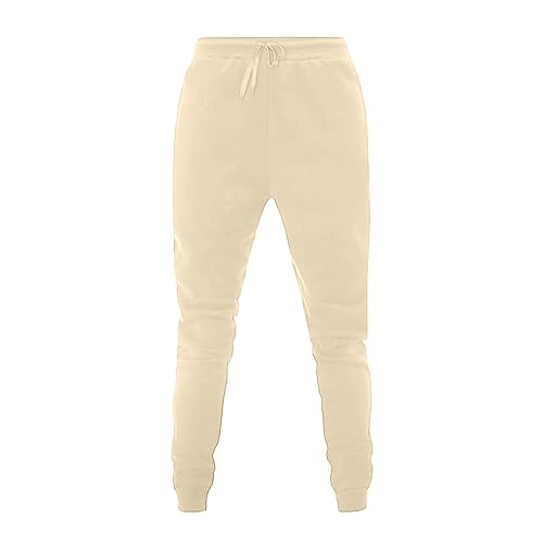 XUNRYAN Sweatpants Womens High Waist Pants Sports Casual Athletic Workout Gym Joggers with Pockets 2023 Fall Fashion Clothes Beige