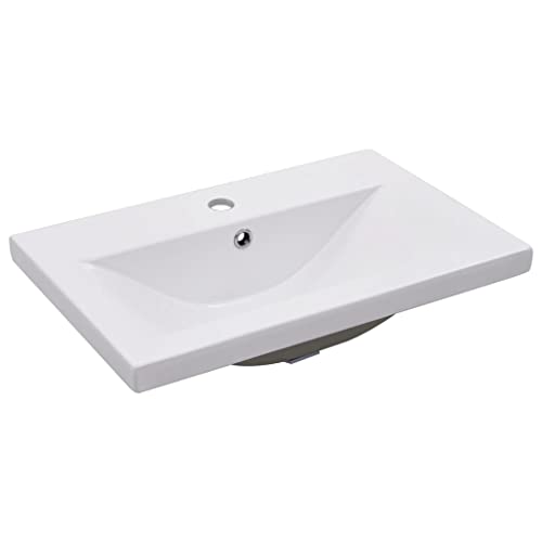 vidaXL Lavabo da Incasso con Foro di Trabocco Moderno Elegante Lavandino Lavello Sanitari Bagno...
