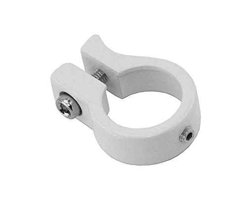 ALTALINE Bicycle Alloy Bike SeatPost Clamp Outer Diameter 25.4mm, Multiple Colors (White)