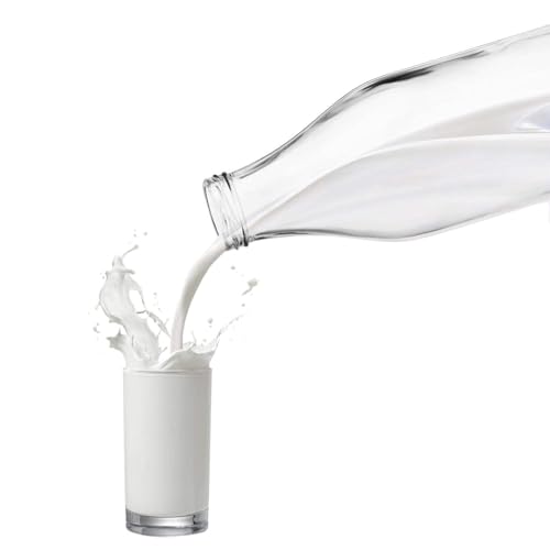 Image of Pure Source India Reusable Leak-Proof 1Litre Glass Bottle with Gold Metal Lid for Beverage & Milk Storage Container (Set of 4)