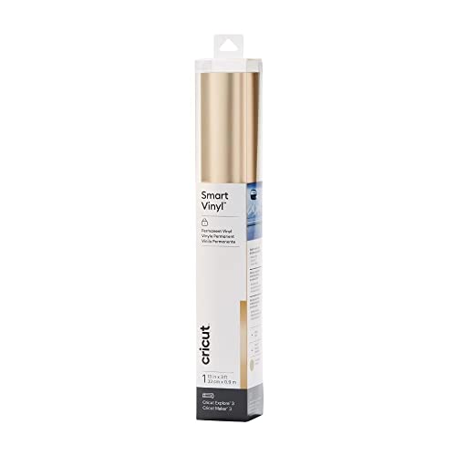 Image of Cricut Smart Vinyl Permanent Matte Metallic - 13in x 3ft - Vinyl for Permanent /Outdoor Decal Projects - Compatible with Cricut Explore 3 /Maker 3 - Champagne