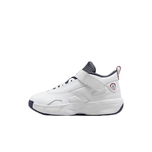 Jordan Max Aura 6 Little Kids' Shoes (FQ8299-100, White/Varsity Red/Midnight Navy) Size 1.5