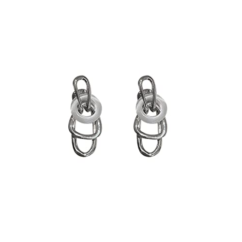 Boucles d'oreilles argent 925 anti-allergie avec design géométrique double couche