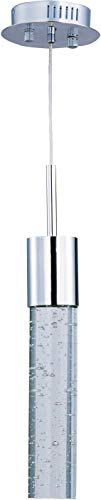 🔥 Flash Sale ET2 E22771-91PC Fizz IV Bubble Glass Cylinder Mini LED Pendant Ceiling Lighting, 1-Light 3 Watts, Polished Chrome