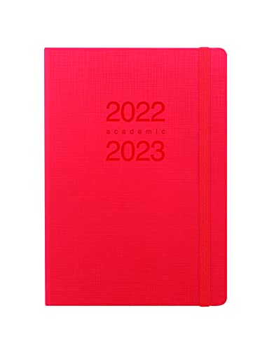 Letts of London Memo Agenda académique 22.23 1 jour par page avec rendez-vous Rouge Format A5 23-030771