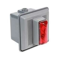 Horn Strobe, Red, 5-1/2 in. H, 24VAC/DC