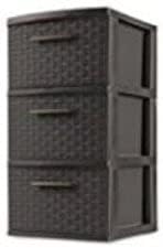 26306P02 Storage Tower, 3 Drawer, Espresso Weave, 15 x 12-5/8 x 24-in. - Quantity 1