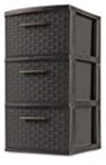 26306P02 Storage Tower, 3 Drawer, Espresso Weave, 15 x 12-5/8 x 24-in. - pack of 2 
