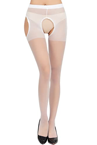 Image of Women's Sexy Shiny Sheer Control Top Tights Silk Stockings Ultra Shimmery High Waist Pantyhose