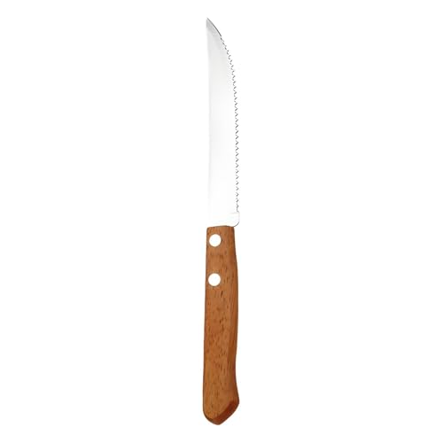Rustic Wooden Handle Stainless Steel Flatware Set – 410 Stainless Steel Knife, Fork, Spoon for Dinner and Steak at Home