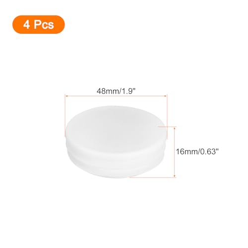Image of uxcell 1-7 /8 inch(48mm) Round Plastic Plug, 4 Pcs White Pipe Tubing End Cap Plastic Plug Cap Insert Glide Insert for Metal Tubing Fence Table Chairs Furniture