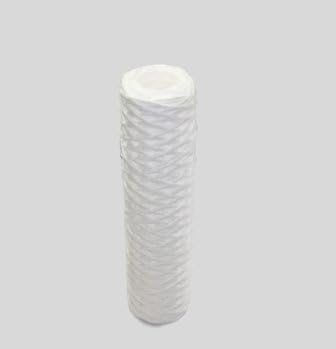 String Wound Filter Cartridge Natural Cotton on Polypro. Core 50 Micron 9-3/4 x 2.3, 15 Per Box