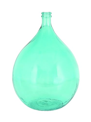 Deco 79 Glass Decorative Vase Spanish Centerpiece Vase, Flower Vase for Home Decoration 15" x 15" x 22", Teal