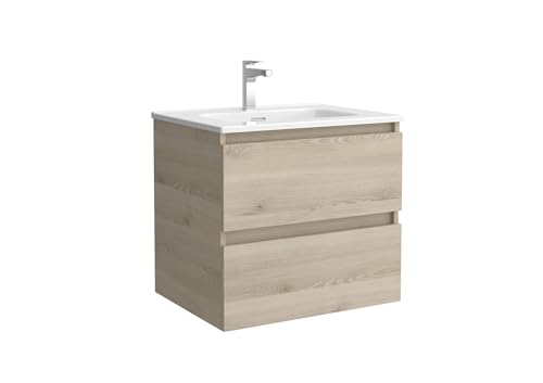 Mueble de Baño BEQUIA 70cm Natural | Lavabo Porcelana...