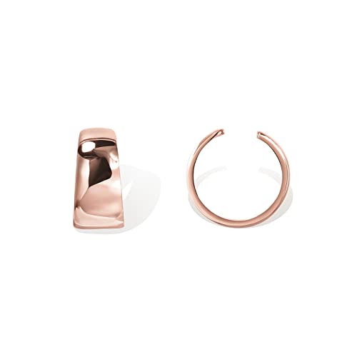 Image of PAVOI 14K Gold Plated 925 Sterling Silver Round Huggie Ear Cuff Earrings for Women | Clip On Cartilage Cuff Earrings