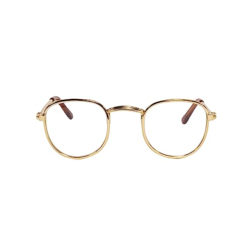 Heless 154 - Occhiali da Lettura per Bambole con Montatura Dorata e Design Minimalista, per Bambole e Peluche di Tutte Le Dimensioni