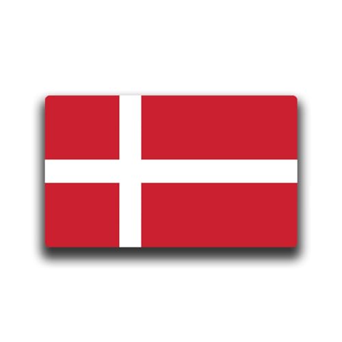 Image of World Country Flag Decal Stickers - Two Pack - for Cars Windows Bumpers Laptops Tablets Tumblers Cups Walls (Denmark)