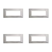 4 Placche Compatibili Bticino Axolute | Plastica Bianca, Stile Piramide - 3 Posti/Moduli