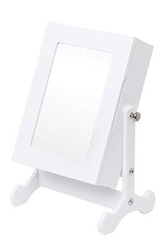 SXFSDOU Caja de Almacenamiento para Espejo de Escritorio, Ideal para joyero, Mueble de Almacenamiento o Espejo pequeño Independiente; Blanca, Ligera y portátil.