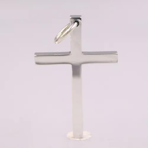 Croix carrée pendentielle argent 925 anti-ternissement chaîne solide 55cm - 2