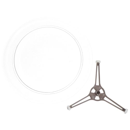 DOITOOL Plato Giratorio de Cristal para Microondas Resistente al Calor Soporte Rodillos para Rotación Silenciosa y Suave Compatible Múltiples Modelos Bandeja de Vidrio para Cocción