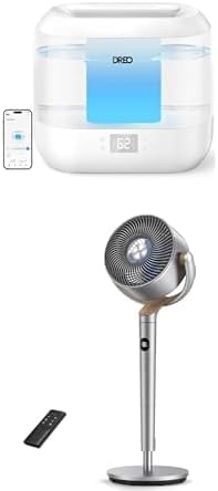 Bundle of Dreo Smart Humidifier, Cool Mist Humidifiers for Bedroom + Dreo Standing Fan, 120°+120°Omni-directional Oscillating Fan For Bedroom