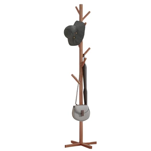Renopfect Perchero De Pie De Madera Perchero De Pasillo Moderno P-erchero De Pie Con 8 Ganchos Para Ropas Bolsas Percher-o De Árbol Para Dormitorio, Sala De Estar Y Entrada Organizador Multiusos