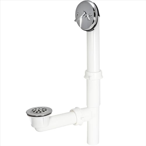EZ-FLO 1-1/2 Inch Trip-Lever Bath Tub Drain Kit, 2-Hole Overflow Plate with Stainless Steel...