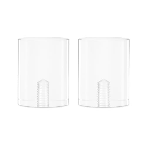 Image of Royal Designs, Inc. F-5035L-2 Clear Lucite Lamp Finial, 1.25 x 1.5 inch, Short Cylinder, 2-Pack