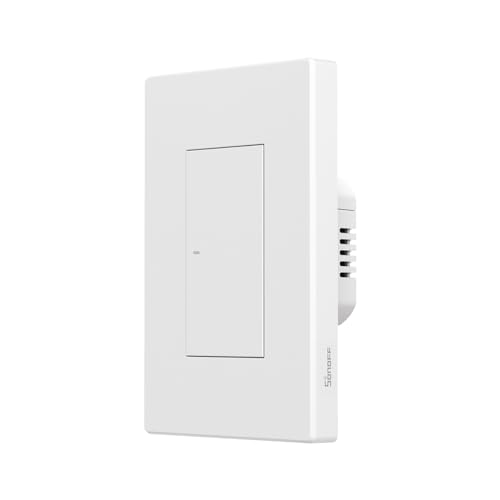 SONOFF Matter Smart Light Switch, 2.4GHz WiFi Light Switch, Neutral Wire Required Interruptor Inteligente, Alexa Light Switch Compatible with Alexa and Google Home, 1 Gang M5-1C-120W