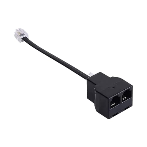 Teléfono Jack Splitter   Splitter De Línea Telefónica De Dos Vías | Adaptador De Divisor De Cable De Teléfono De Doble Puerto Rj11 Para Fijo, Máquina De Fax, Módem, Equipo Dsl, Uso De La Ofic