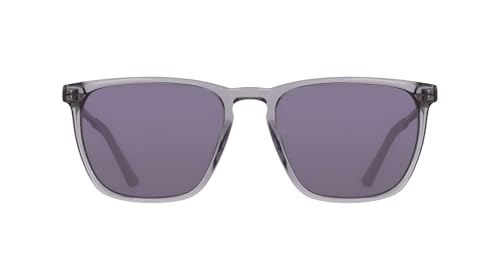 COLE HAAN Men's CH6085 Polarized Square Sunglasses, Smoke Crystal, 55/18/140