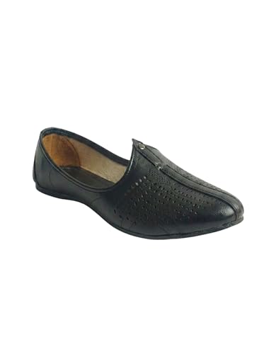 Image of Arrow Men's Ethnic Mojari Premium Handmade Traditional Footwear Laser Cuts