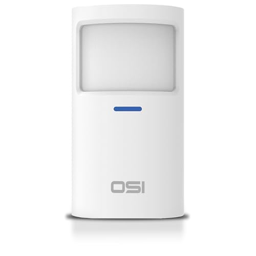 OSI - Sensores de movimiento inalámbricos (Gen 2), color blanco, accesorio para sistema de alarma inteligente OSI (Gen 2), inalámbrico, incluye 2 pilas AA, inmunidad para mascotas, gran angular de