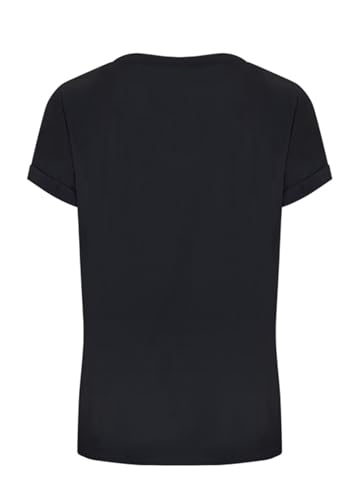 Dulce Princesa Camiseta para Mujer, Manga Corta, con Frase Sarcástica, Cuello Redondo (FR/ES, Letras, S, Regular, Regular, Negro)