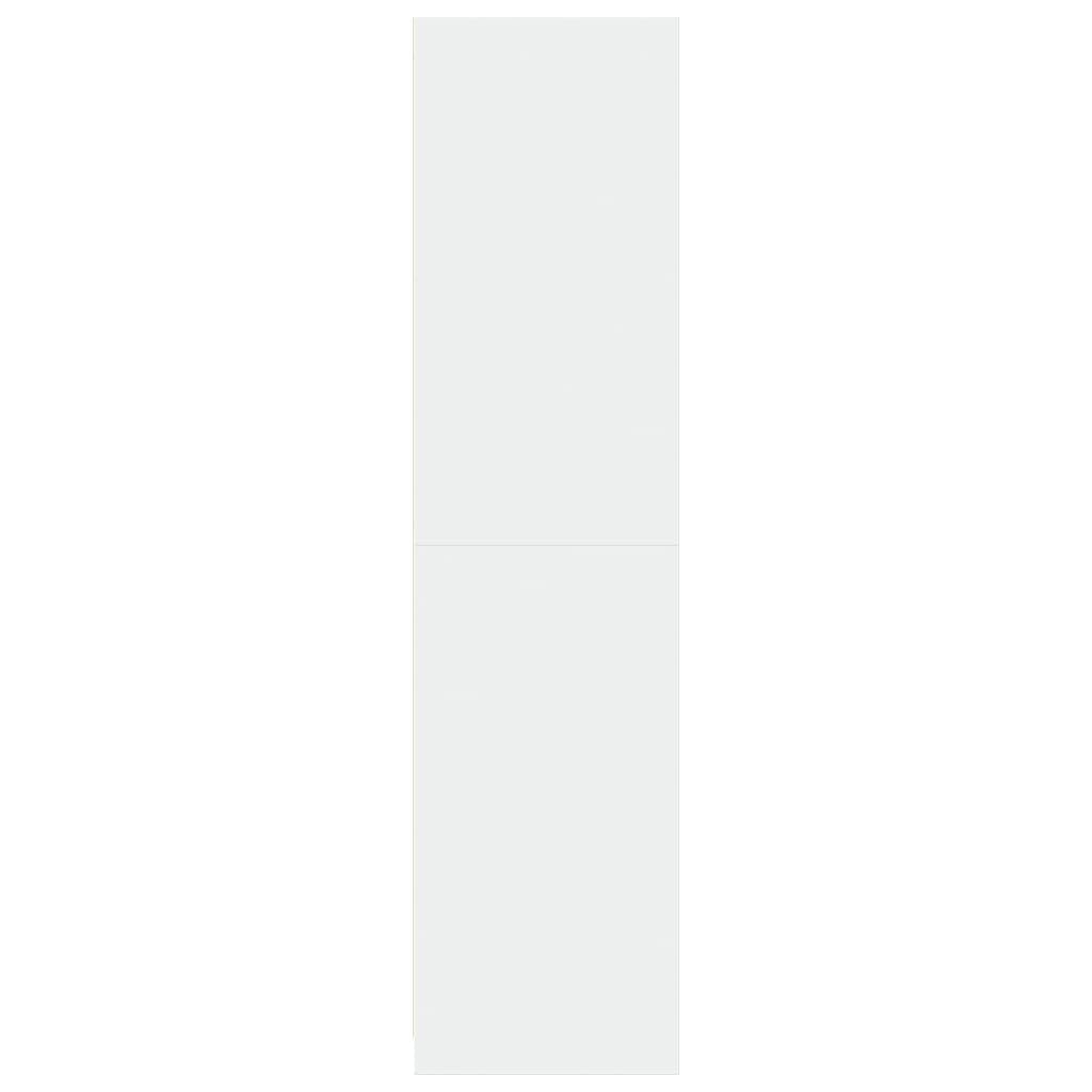 Garde-Robe Blanche 30x50x200 cm Bois d'ingénierie Meuble de Rangement Compact pour Chambre Dressing avec étagère Porte tiroir et cintres idéal pour Organisation