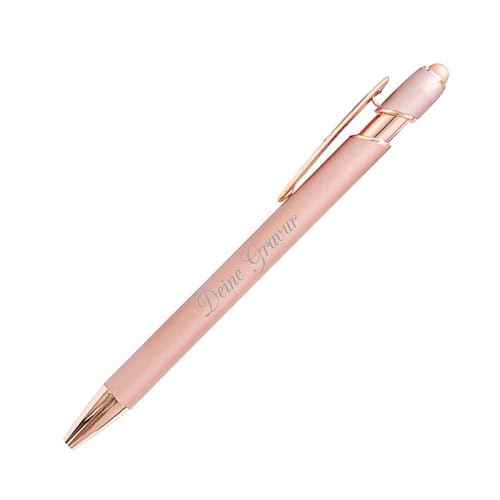 FORYOU24 - Kugelschreiber mit Gravur, Rosegold | Farbe - Rosegold - Personalisierte Stifte Hochwertig Kullis mit Wunschtext & Logo, Auswechselbare Mine | 1MM Strichstärke FORYOU24 - Kugelschreiber mit Gravur, Rosegold | Farbe - Rosegold - Personalisierte Stifte Hochwertig Kullis mit Wunschtext & Logo, Auswechselbare Mine | 1MM Strichstärke