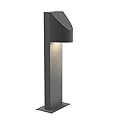 Sonneman Modern Lighting 7311.74-WL Shear LED Single Bollard Outdoor Light for Elegant Lighting of Pathways, Driveways or Landscaping - 3000K - 16" - Textured Gray