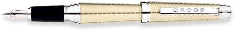 Cross C-Series Champagne Fountain Pen with Rhodium Plated Solid 18kt Gold Nib - Fine (AT0396-2FD)