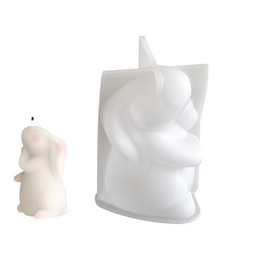 Molde de silicona flexible para conejos de yeso para decoración del hogar, suministros prácticos de aromaterapia, joyería, decoración de boda