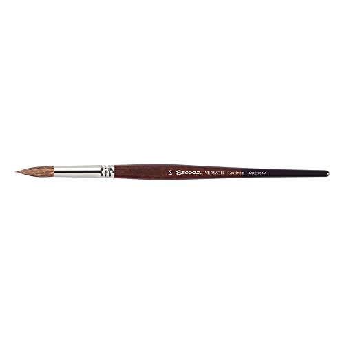 Escoda Versatil Series 1540 Artist Watercolor And Acrylic Short Handle Paint Brush, Synthetic Kolinsky, Pointed Round, Size 14 #TOP6