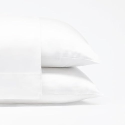 Cariloha Classic 2-Piece Twill Pillowcase Set | White | Standard | Viscose Material | Allergy Resistant, Naturally Thermal-Regulating, and Extra Soft