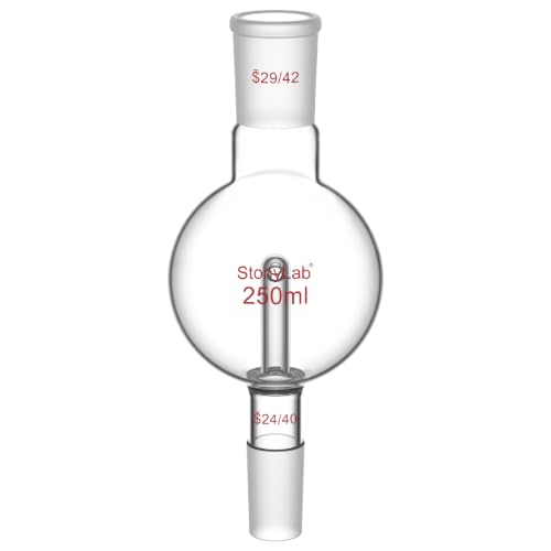 stonylab Rotary Evaporator Bump Trap, Laboratory Rotary Evaporator with 29/42 Outer Upper Joint and 24/40 Standard Taper Inner Lower Joint Rotovaps, 250 ml